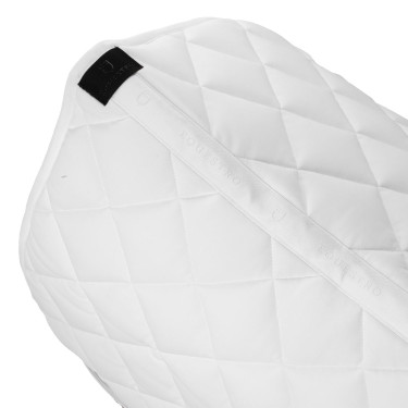 Almofada de sela de dressage Equestro com logótipo em strass Branco