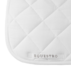 Almofada de sela de dressage Equestro com logótipo em strass Branco