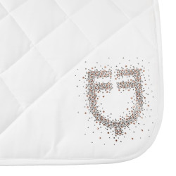 Almofada de sela de dressage Equestro com logótipo em strass Branco