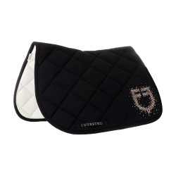 Tapis de selle de saut logo en strass Equestro Noir