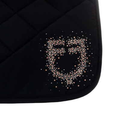 Tapis de selle de saut logo en strass Equestro Noir Tapis de selle de saut logo en strass Equestro Noir