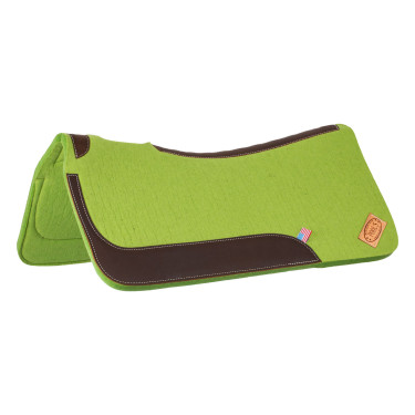 Almofada de sela western em feltro com inserções de couro 32"x32" Pool's Limão Amarelo