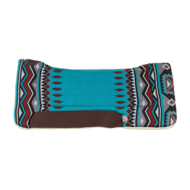 Sela western com inserts de couro e enchimento de lã sintética Pool's Azul céu / vermelho Multicolor