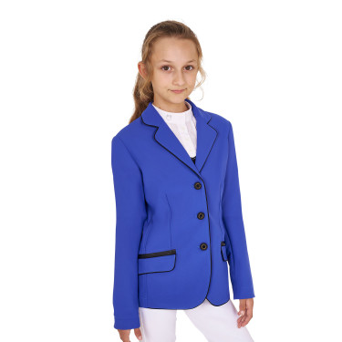 Casaco de concurso Equestro para menina em tecido técnico Azul sodalita Casaco de concurso Equestro para menina em tecido técnico Azul sodalita
