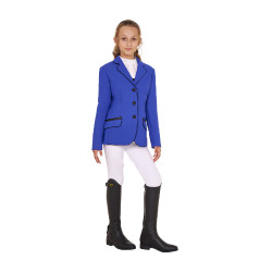 Casaco de concurso Equestro para menina em tecido técnico Azul sodalita Casaco de concurso Equestro para menina em tecido técnico Azul sodalita