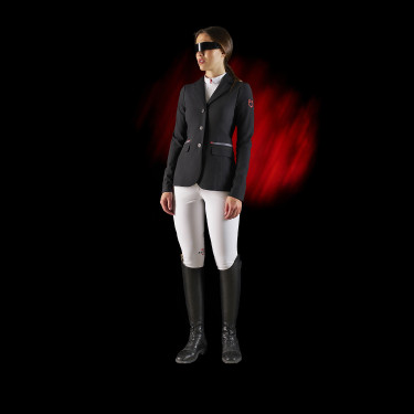 Casaco de competição feminino Equestro Ridertechnology com costuras termo-seladas Casaco de competição feminino Equestro Ridertechnology com costuras termo-seladas