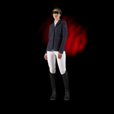 Casaco de competição feminino Equestro Ridertechnology com costuras termo-seladas Marinho Casaco de competição feminino Equestro Ridertechnology com costuras termo-seladas Marinho