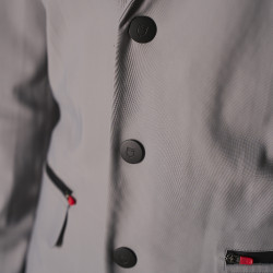 Casaco de competição masculino Equestro Ridertechnology com costuras termo-seladas Pássaro zombeteiro Cinzento Casaco de competição masculino Equestro Ridertechnology com costuras termo-seladas Pássaro zombeteiro Cinzento