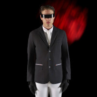 Casaco de competição masculino Equestro Ridertechnology com costuras termo-seladas Pássaro zombeteiro Cinzento