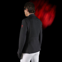 Casaco de competição masculino Equestro Ridertechnology com costuras termo-seladas Preto