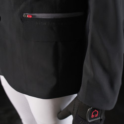 Casaco de competição masculino Equestro Ridertechnology com costuras termo-seladas Preto