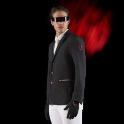 Casaco de competição masculino Equestro Ridertechnology com costuras termo-seladas Preto