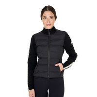 Casaco Equestro feminino em nylon e malha com zíper Camafeu rosa Casaco Equestro feminino em nylon e malha com zíper Camafeu rosa