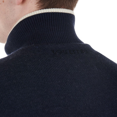 Casaco Equestro masculino em nylon e malha com zíper Blazer marinho Azul-marinho