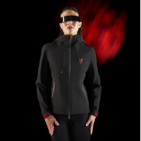 Casaco impermeável feminino Equestro Ridertechnology com zíper Preto