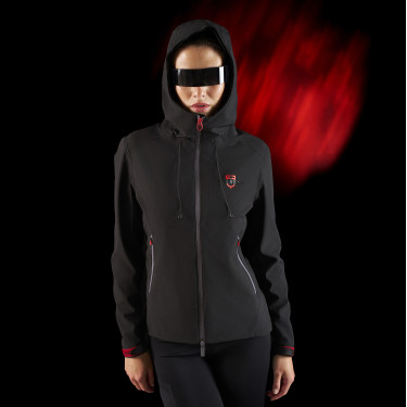 Casaco impermeável feminino Equestro Ridertechnology com zíper Casaco impermeável feminino Equestro Ridertechnology com zíper
