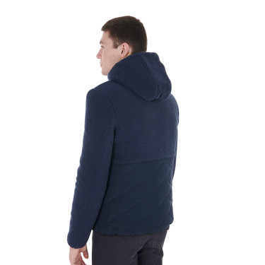 Casaco impermeável masculino com inserções em tecido Teddy Equestro Casaco impermeável masculino com inserções em tecido Teddy Equestro