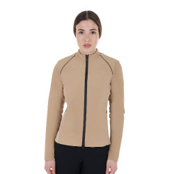 Casaco softshell feminino em tecido técnico acolchoado Equestro Incenso Bege Casaco softshell feminino em tecido técnico acolchoado Equestro Incenso Bege