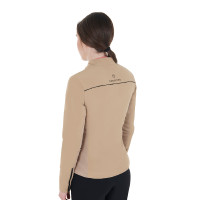 Casaco softshell feminino em tecido técnico acolchoado Equestro Incenso Bege