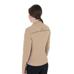 Casaco softshell feminino em tecido técnico acolchoado Equestro Incenso Bege Casaco softshell feminino em tecido técnico acolchoado Equestro Incenso Bege