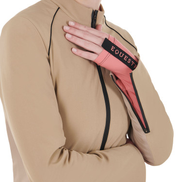 Casaco softshell feminino em tecido técnico acolchoado Equestro Incenso Bege Casaco softshell feminino em tecido técnico acolchoado Equestro Incenso Bege