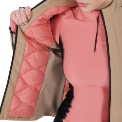 Casaco softshell feminino em tecido técnico acolchoado Equestro Incenso Bege Casaco softshell feminino em tecido técnico acolchoado Equestro Incenso Bege