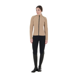 Casaco softshell feminino em tecido técnico acolchoado Equestro Incenso Bege Casaco softshell feminino em tecido técnico acolchoado Equestro Incenso Bege