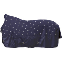 Capa highneck HKM Cleveland Stars600D forrada com polar Azul escuro Capa highneck HKM Cleveland Stars600D forrada com polar Azul escuro