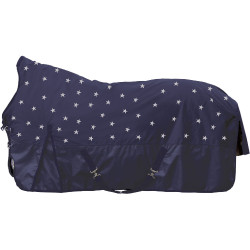 Capa highneck HKM Cleveland Stars600D forrada com polar Azul escuro