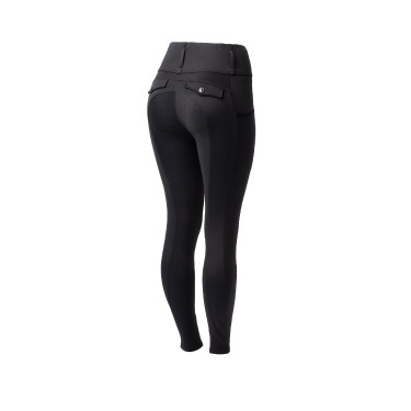Legging térmico híbrido Horze Anya full grip Caviar preto Legging térmico híbrido Horze Anya full grip Caviar preto
