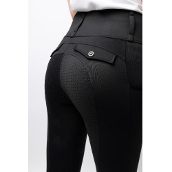 Legging térmico híbrido Horze Anya full grip Caviar preto Legging térmico híbrido Horze Anya full grip Caviar preto