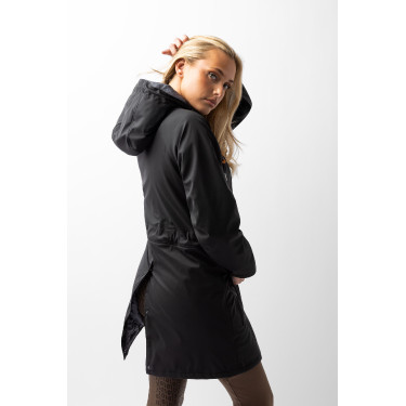 Impermeável Elise com forro acolchoado Horze Caviar preto