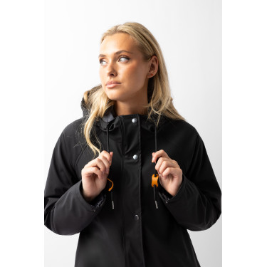 Impermeável Elise com forro acolchoado Horze Caviar preto