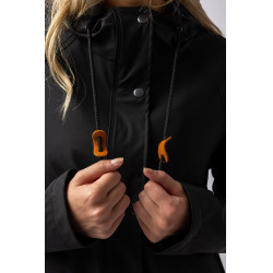 Impermeável Elise com forro acolchoado Horze Caviar preto