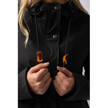 Impermeável Elise com forro acolchoado Horze Caviar preto