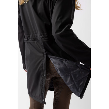 Impermeável Elise com forro acolchoado Horze Caviar preto