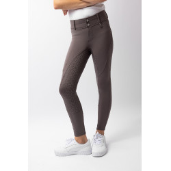 Calça de equitação térmica full grip Horze Rhea infantil bolsos traseiros Falcão castanho Calça de equitação térmica full grip Horze Rhea infantil bolsos traseiros Falcão castanho