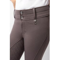 Calça de equitação térmica full grip Horze Rhea infantil bolsos traseiros Falcão castanho Calça de equitação térmica full grip Horze Rhea infantil bolsos traseiros Falcão castanho