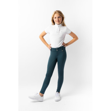 Calça de equitação térmica full grip Horze Rhea infantil bolsos traseiros Calça de equitação térmica full grip Horze Rhea infantil bolsos traseiros