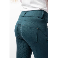 Calça de equitação térmica full grip Horze Rhea infantil bolsos traseiros Calça de equitação térmica full grip Horze Rhea infantil bolsos traseiros