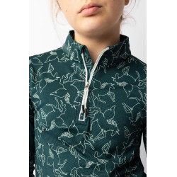 Camiseta de treino infantil Pegasus Horze Verde-água escuro