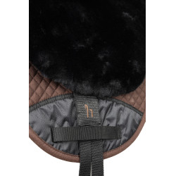 Tapete de montaria em pele de carneiro Horze Preto