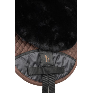 Tapete de montaria em pele de carneiro Horze Preto