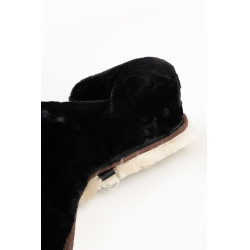 Tapete de montaria em pele de carneiro Horze Preto