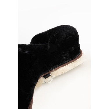 Tapete de montaria em pele de carneiro Horze Preto