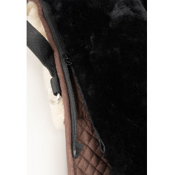 Tapete de montaria em pele de carneiro Horze Preto