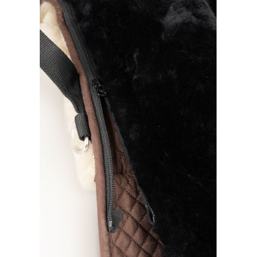 Tapete de montaria em pele de carneiro Horze Preto