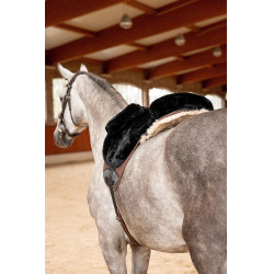 Tapete de montaria em pele de carneiro Horze Preto