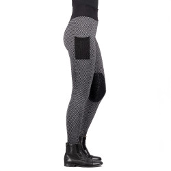 Legging de equitação Imperial Riding Diamond Bubble Kneegrip Preto Legging de equitação Imperial Riding Diamond Bubble Kneegrip Preto