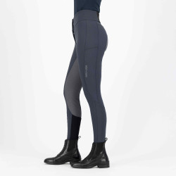 Calça de equitação Euro-Star Queen thermaline FullGrip Cinza magneto Cinzento